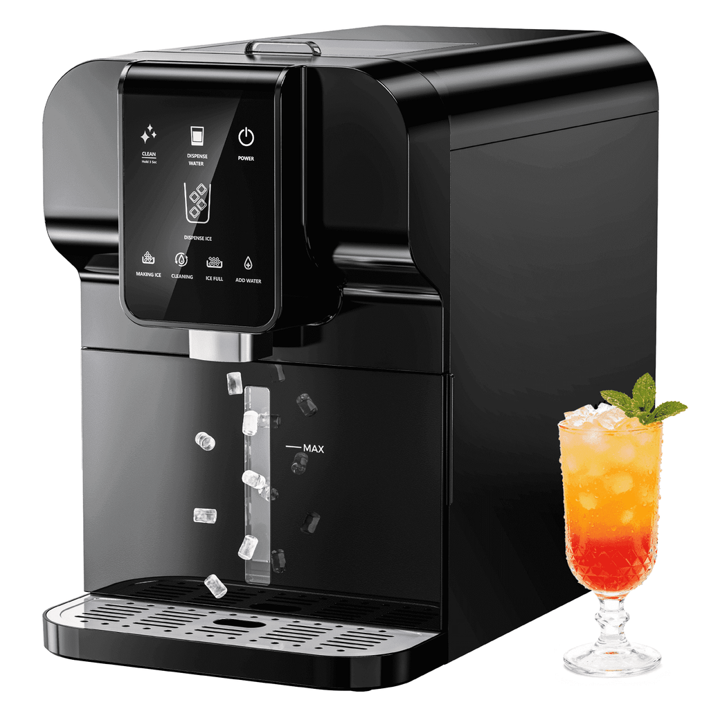 SIMZLIFE 2-in-1 Nugget Ice Maker and Water Dispenser, 30 Lbs/24H, Soft Chewable Ice, Self-Cleaning Countertop Ice Machine