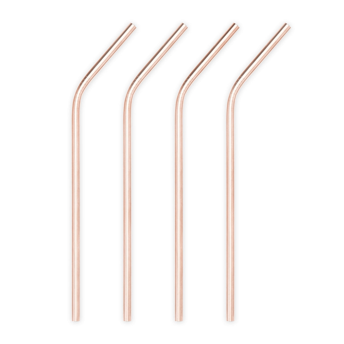 Viski Belmont Stainless Steel Cocktail Straws, Reusable Straws 5" Set of 6