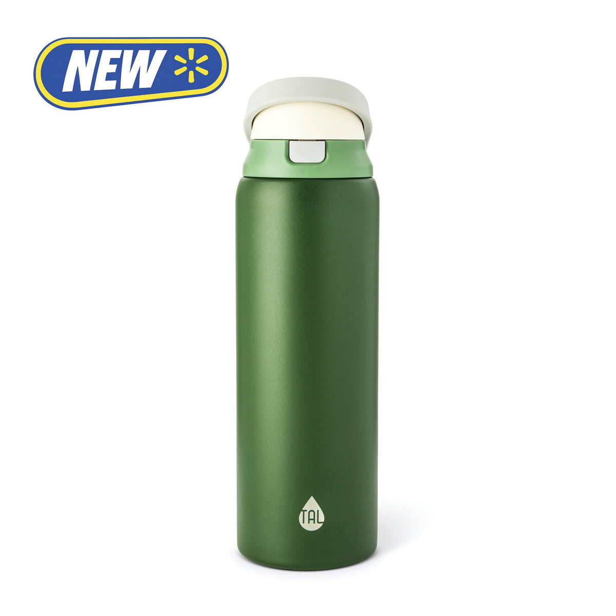 TAL 32oz Stainless Steel 2-in-1 Water Bottle with Straw and Chug Lid, Black
