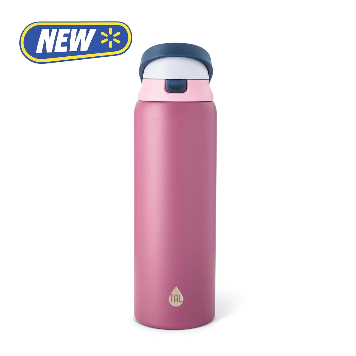 TAL 32oz Stainless Steel 2-in-1 Water Bottle with Straw and Chug Lid, Black