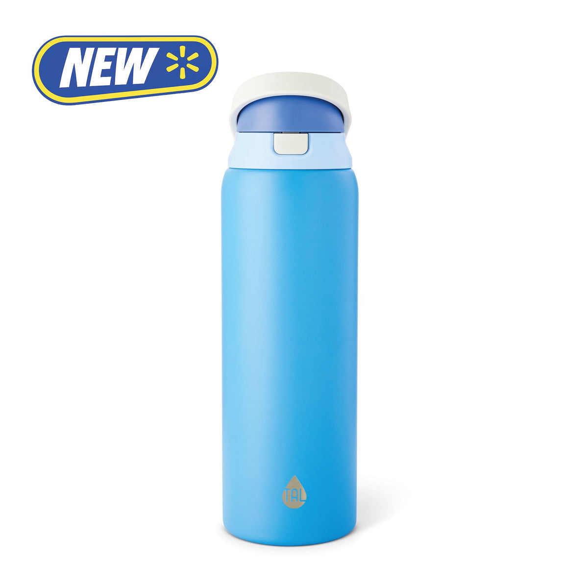 TAL 32oz Stainless Steel 2-in-1 Water Bottle with Straw and Chug Lid, Black