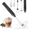 Milk Frother Wand Drink Mixer - Handheld Milk Frother Electric Whisk - Easy-Clean Stainless Steel Frother Wand & Mini Blender - Electric Coffee Frother for Milk Coffee Lattes