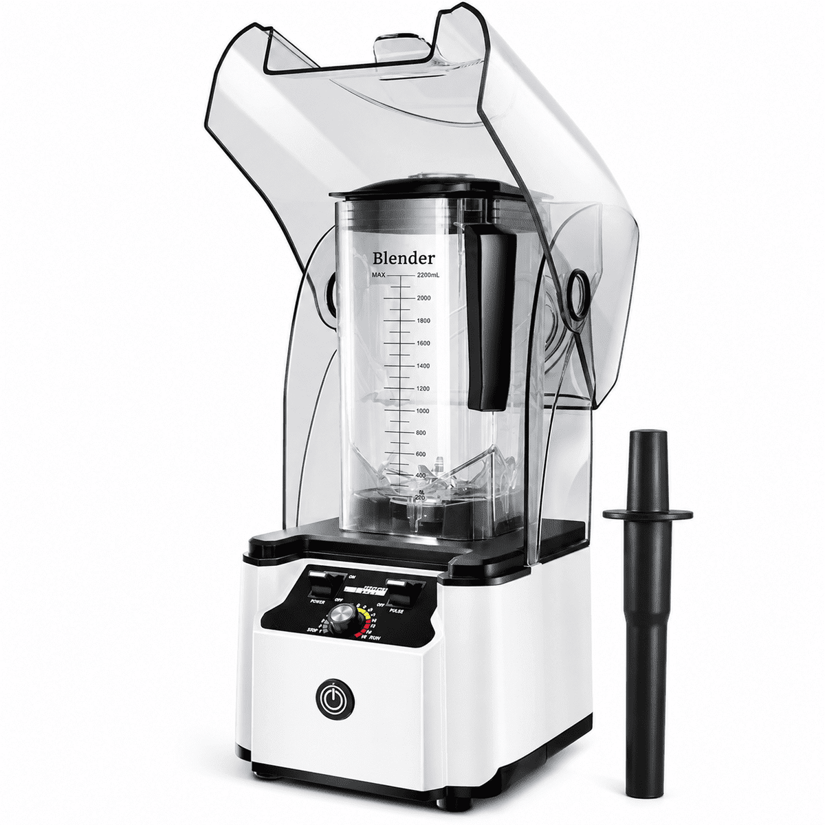 WantJoin Blender-Commercial Blender with Soundproof Shield, Enclosure 2200W ,Quiet Professional-Grade Power,Self-Cleaning,Gray