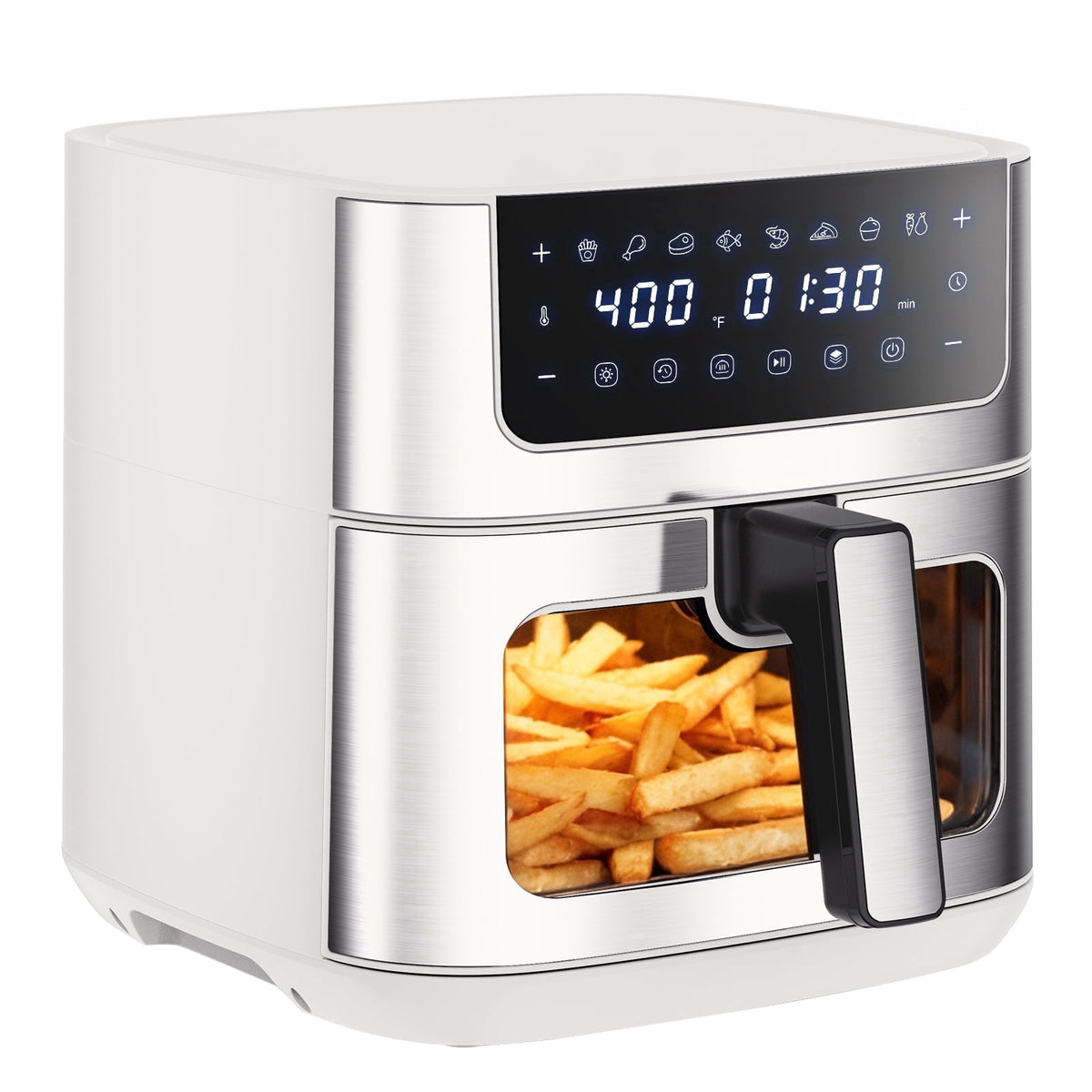 Air Fryer, 6-Quart Smart Air Fryer, 12-in-1 Functions - Air Fry, Roast, Reheat, Dehydrate, Bake, Steam, and More, 400Â°F Max Temperature, Grey