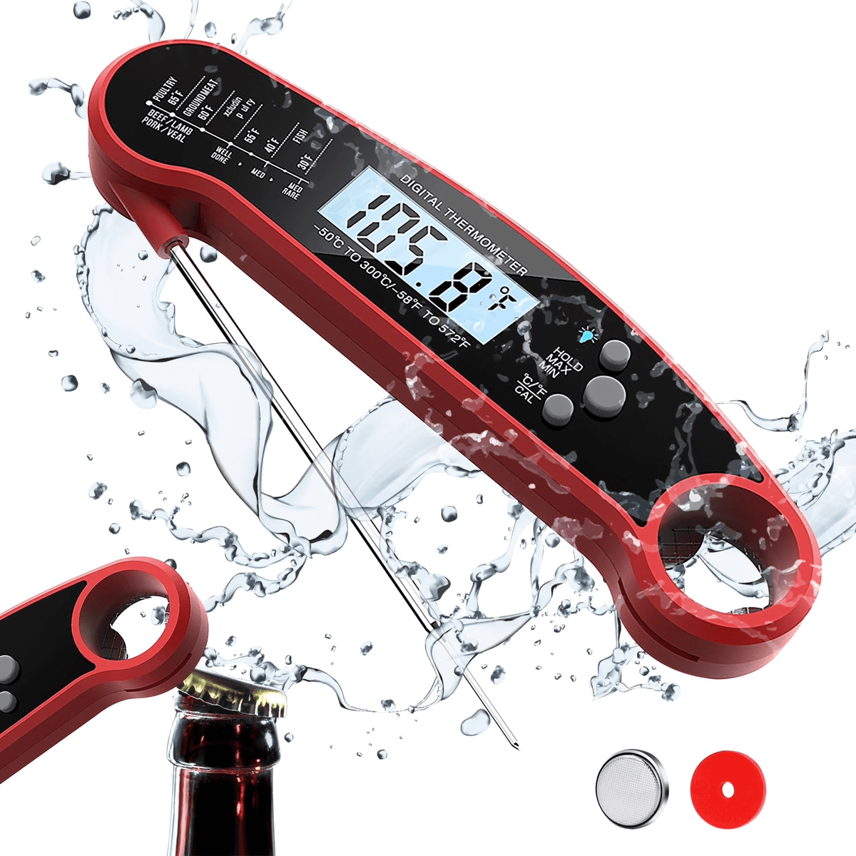 AGCAN Digital Meat Thermometer Instant Read Food Thermometers for BBQ Grilling Cooking
