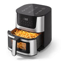 Yilush 7.5 Qt. Air Fryer 9 Functions w/ Touch Controls, HI-FRY Button, Stainless Steel（Black）