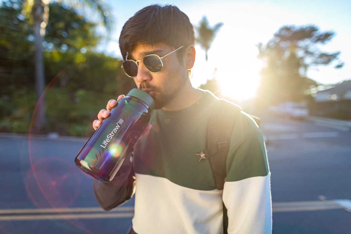LifeStraw Go Series Water Filter Bottle; 1L; Icelandic Blue