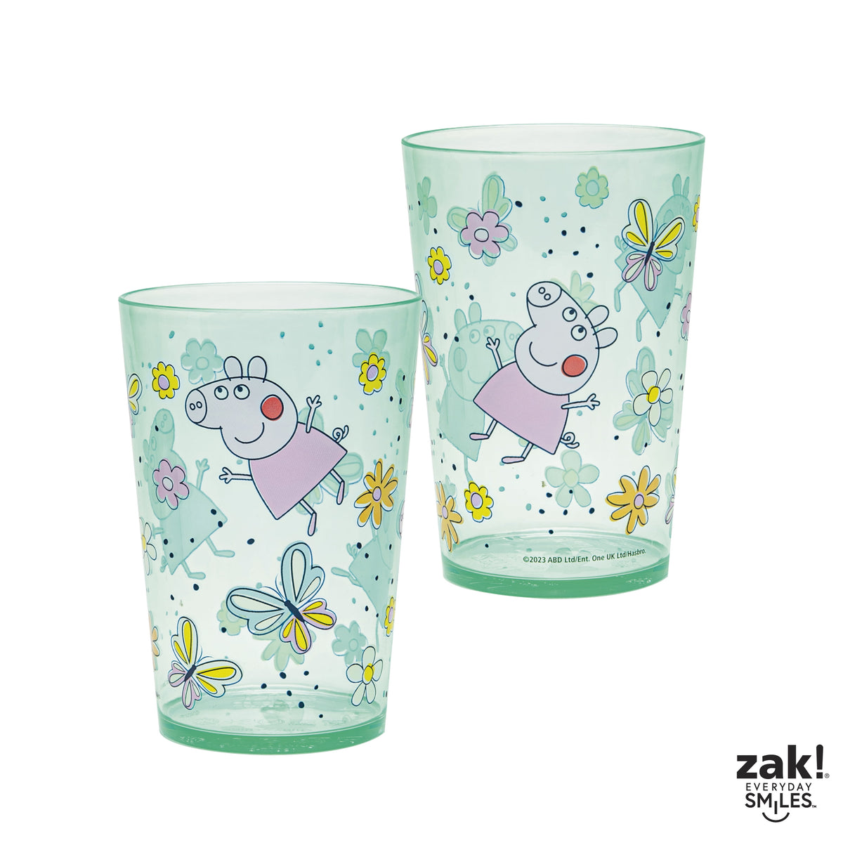 Zak Designs Gabbys Dollhouse Kids 4-Piece 14.5 oz Tumbler Set Durable Plastic Cups Fun Drinkware Nesting 4 pcs Set, Gabby and Friends
