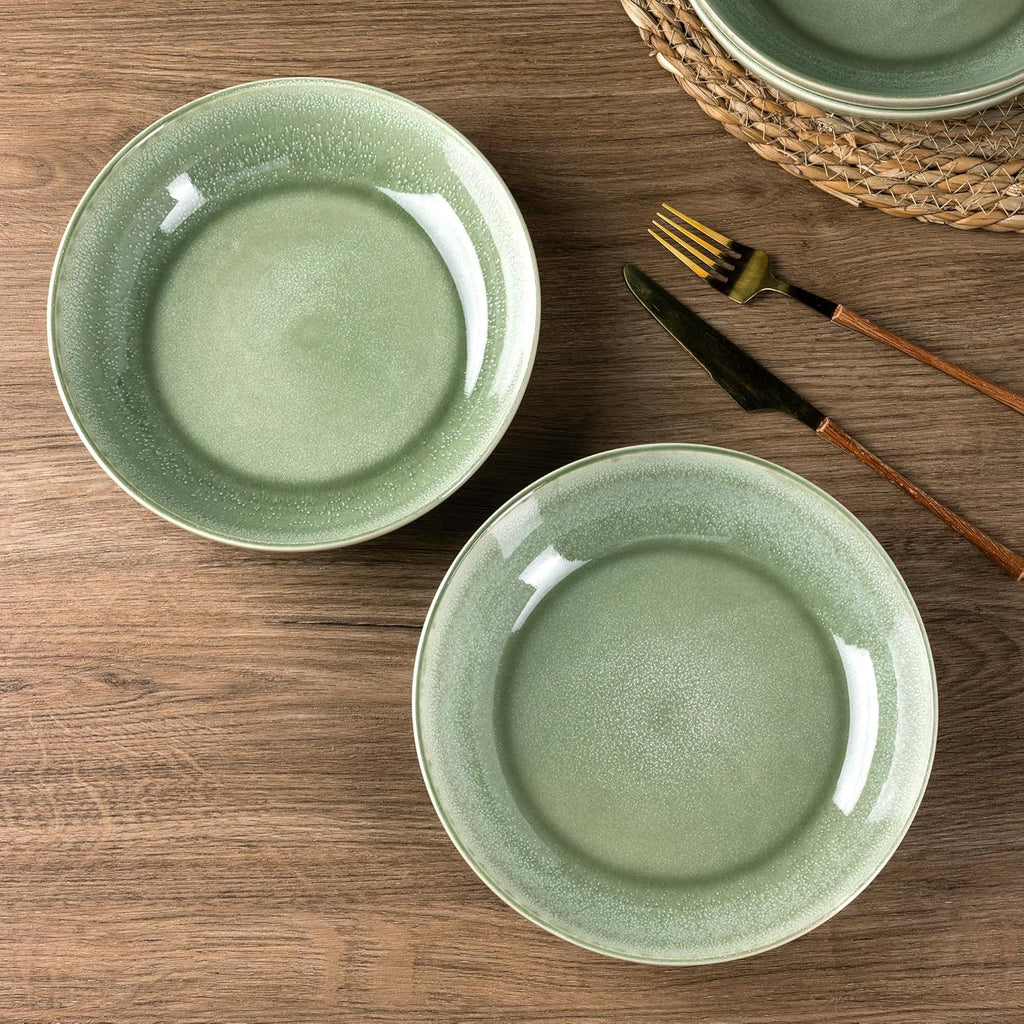 AmorArc 8.5'' Large Ceramic Pasta Bowls Set, 36oz Stoneware Bowls Set of 6 for Kitchen, Reavtive Glaze Bowls-Microwave,Dishwasher Safe for Pasta,Salad,Oatmeal-Ceylon Blue