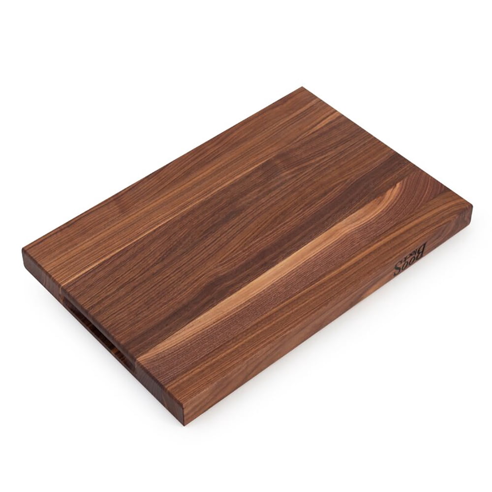 John Boos BBQ Collection Reversible Wood Cutting Board,Juice Groove, Walnut