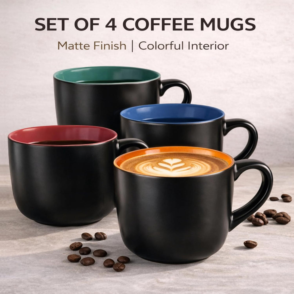 AmorArc 24 oz Soup Mugs with Handles, Jumbo Ceramic Bowls Mugs Set with handles for Coffee Cereal Cappuccino Snacks, Microwave&Dishwasher safe Soup Cups for Meal-Multicolor