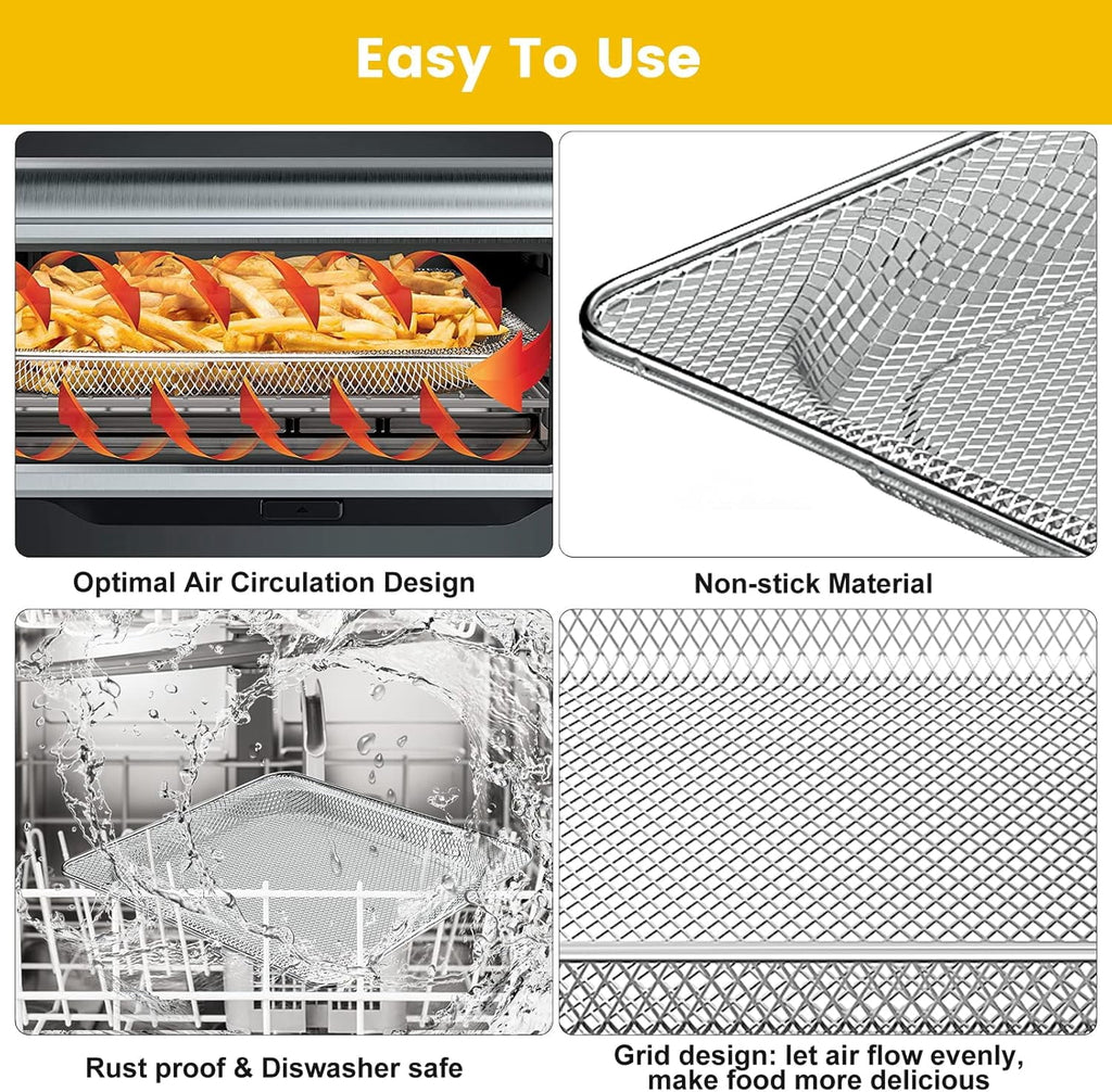 GCQ Air Fryer Replacement Parts for Ninja Foodi SP101 SP100 Digital Countertop Oven, Air Fryer Grill Pan Plate Crisper Plate Accessories Tray Basket