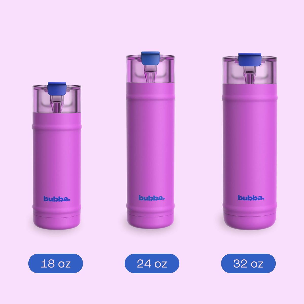 Bubba 32oz DualSip Insulated Stainless Steel Water Bottle with Straw & Sip Lid, Moodbooster Purple/Blue