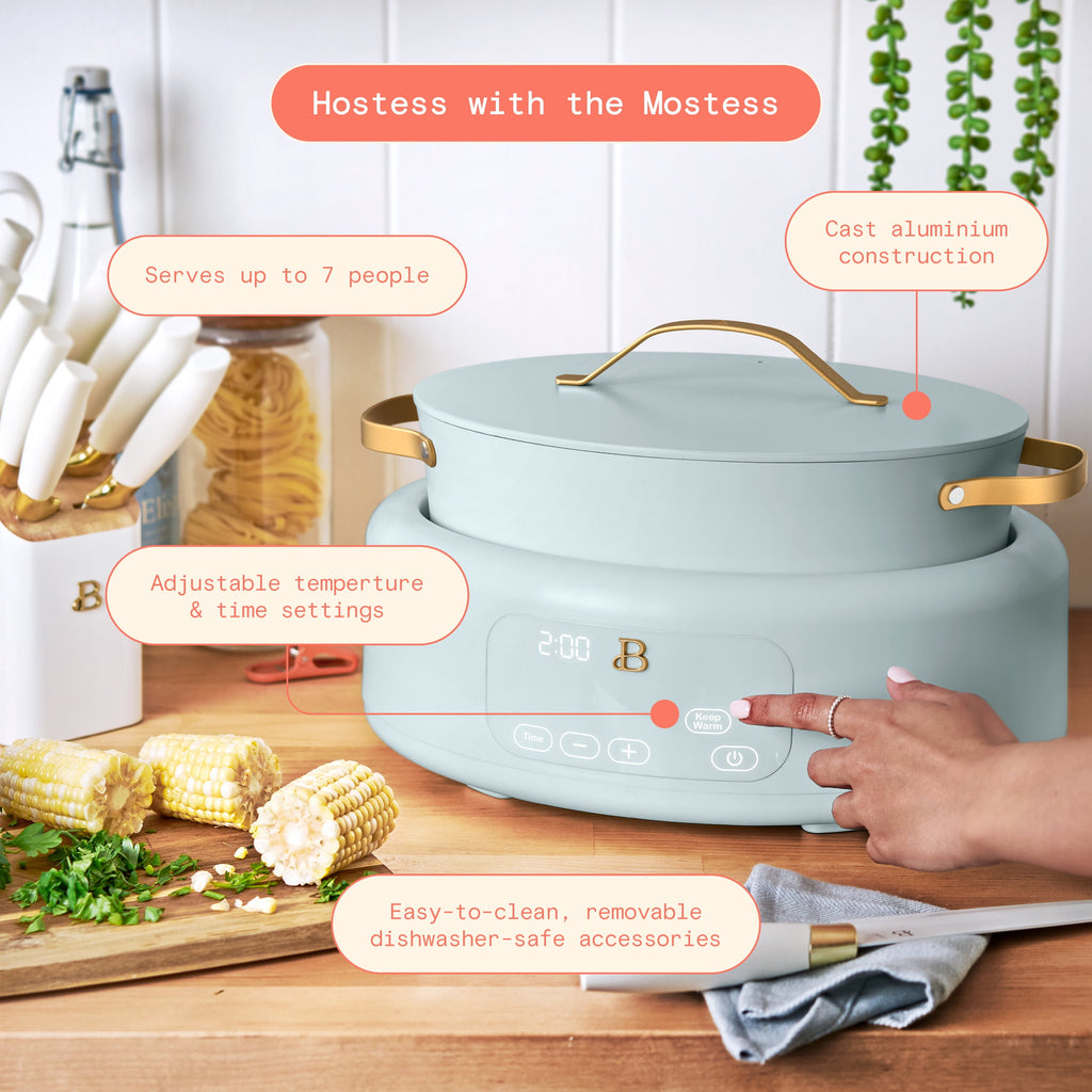Beautiful 10 in 1, 6 Qt Electric Multi-Cooker, Thyme Green by Drew Barrymore