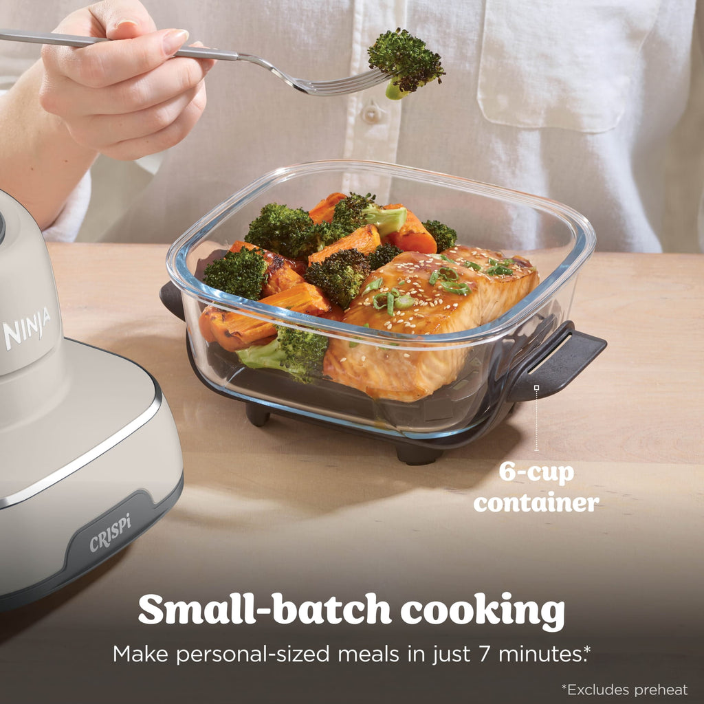 Ninja Crispi Glass Air Fryer 4-Qt, 4-in-1, Air Fry Bake Recrisp, Portable, Dishwasher Safe, FN101GY Cyberspace