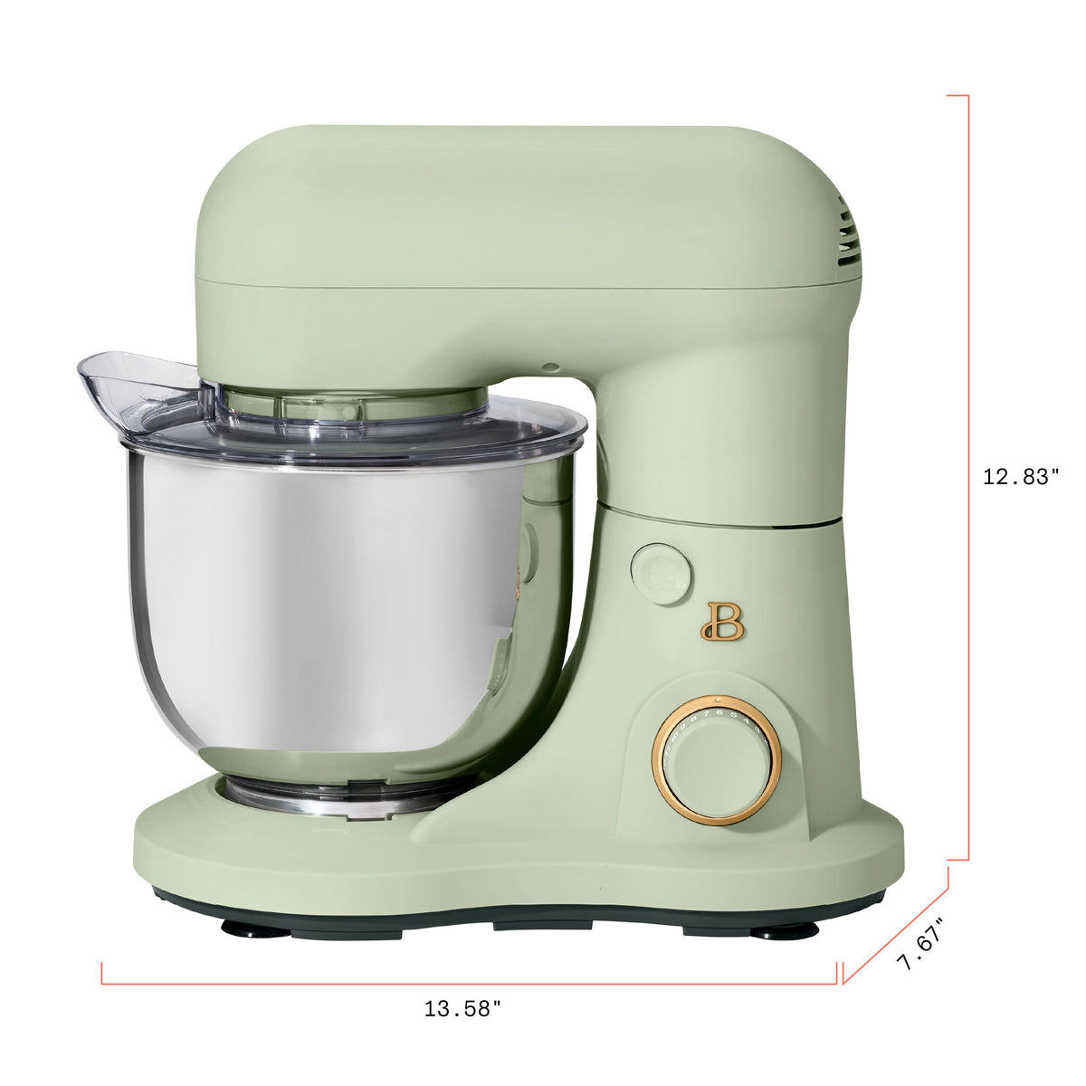Beautiful 3.5 Qt Stand Mixer with Flat Beater, Dough Hook, Balloon Whisk, Chocolate by Drew Barrymore