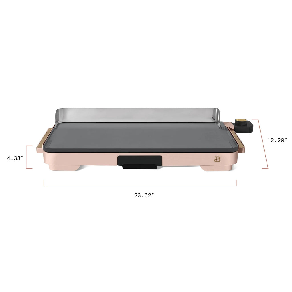 Beautiful XL Electric Griddle 12" x 22" with EverGood Ceramic Nonstick Coating, Thyme Green by Drew Barrymore