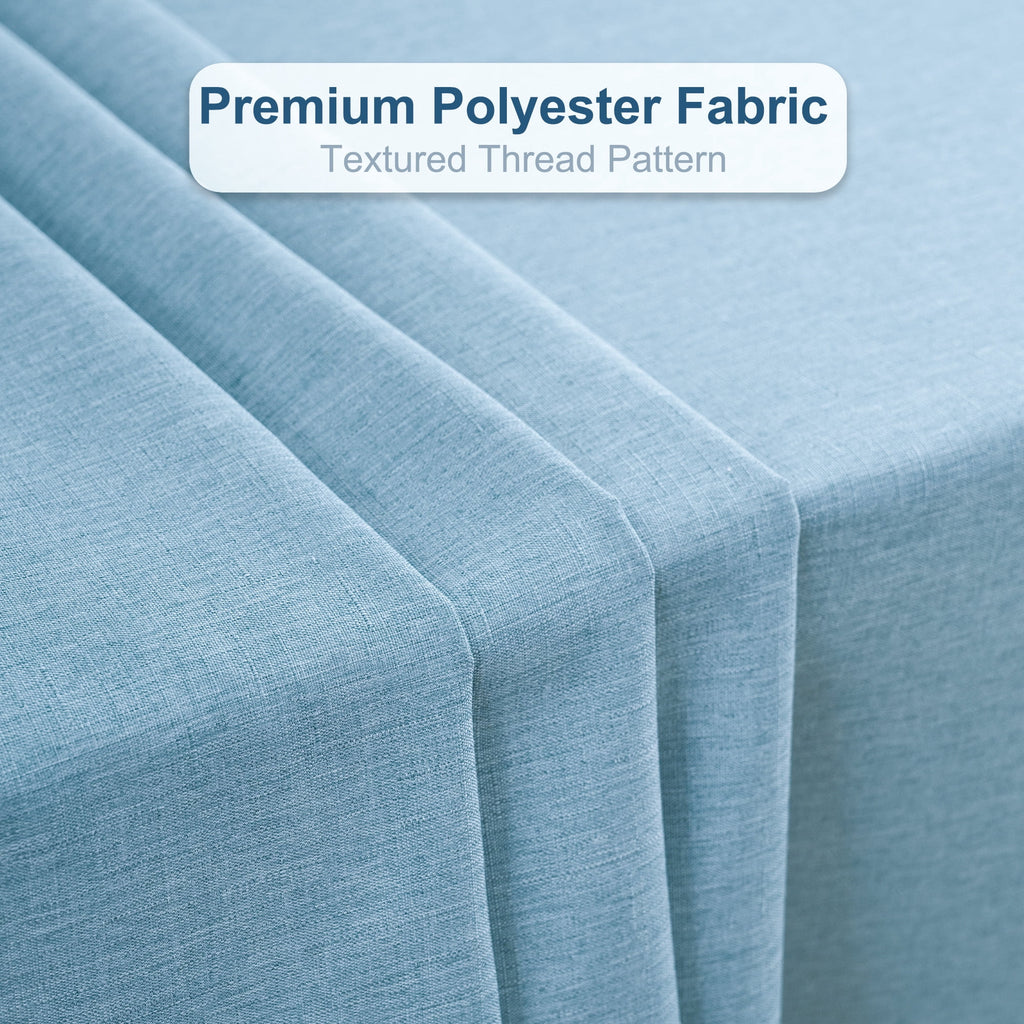 Inosoo Faux Linen Textured Rectangle Tablecloth - 60 x 84 inch Waterproof & Machine Washable Linen-Look Cloth Table Cover, White