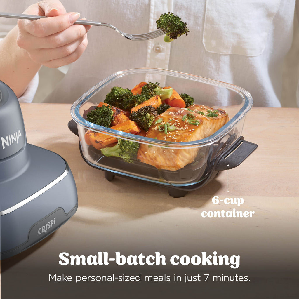 Ninja Crispi Glass Air Fryer 4-Qt, 4-in-1, Air Fry Bake Recrisp, Portable, Dishwasher Safe, FN101ST Stone