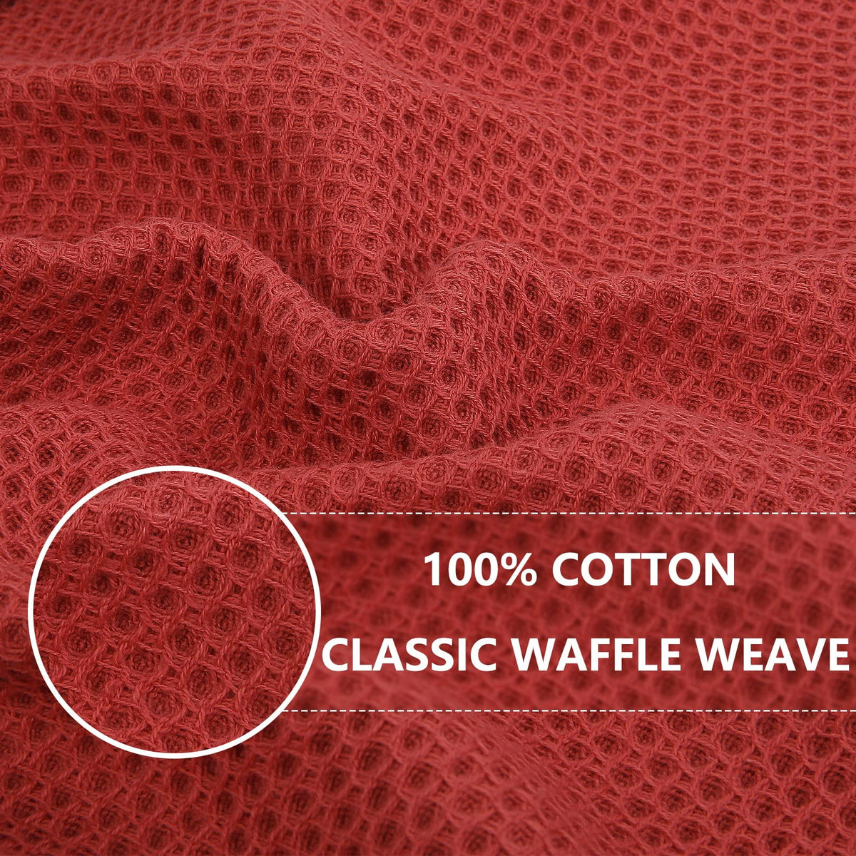 Smiry 100% Cotton Waffle Weave Kitchen Dish Towels, Ultra Soft Absorbent Quick Drying Cleaning Towel, 13x28 Inches, 4-Pack, Dark Grey