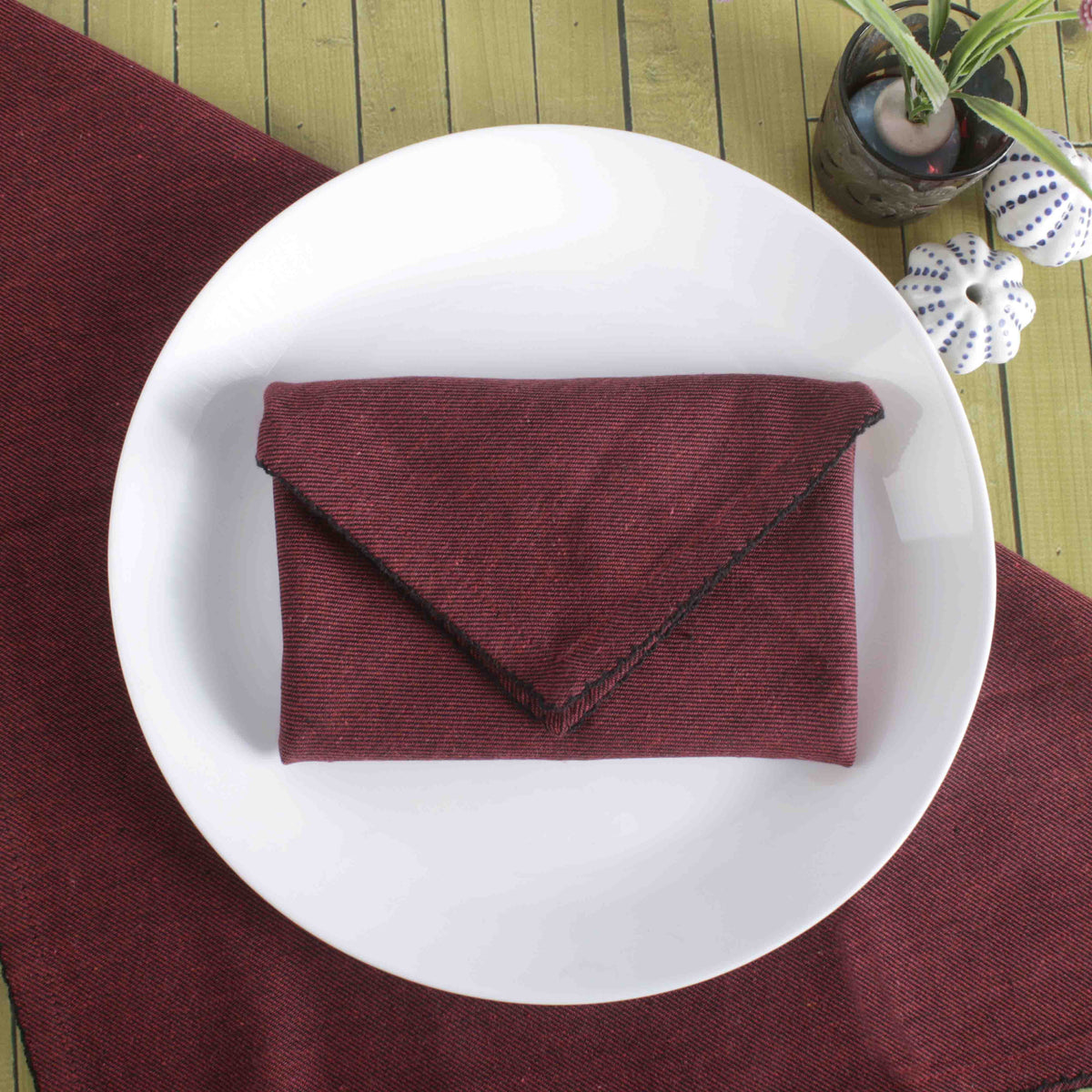 FINGERCRAFT Table Napkins, Cotton Cloth Napkin, Picot Edge, 20-inch, 12 Pack, Ivory