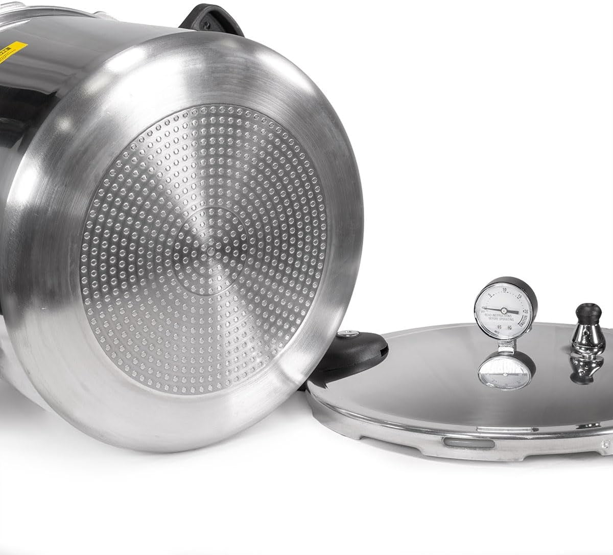 Barton 22 Qt Pressure Canner & Pressure Cooker, Aluminum Stovetop Canning Pot with Gauge, Induction Compatible, 13 PSI, Silver