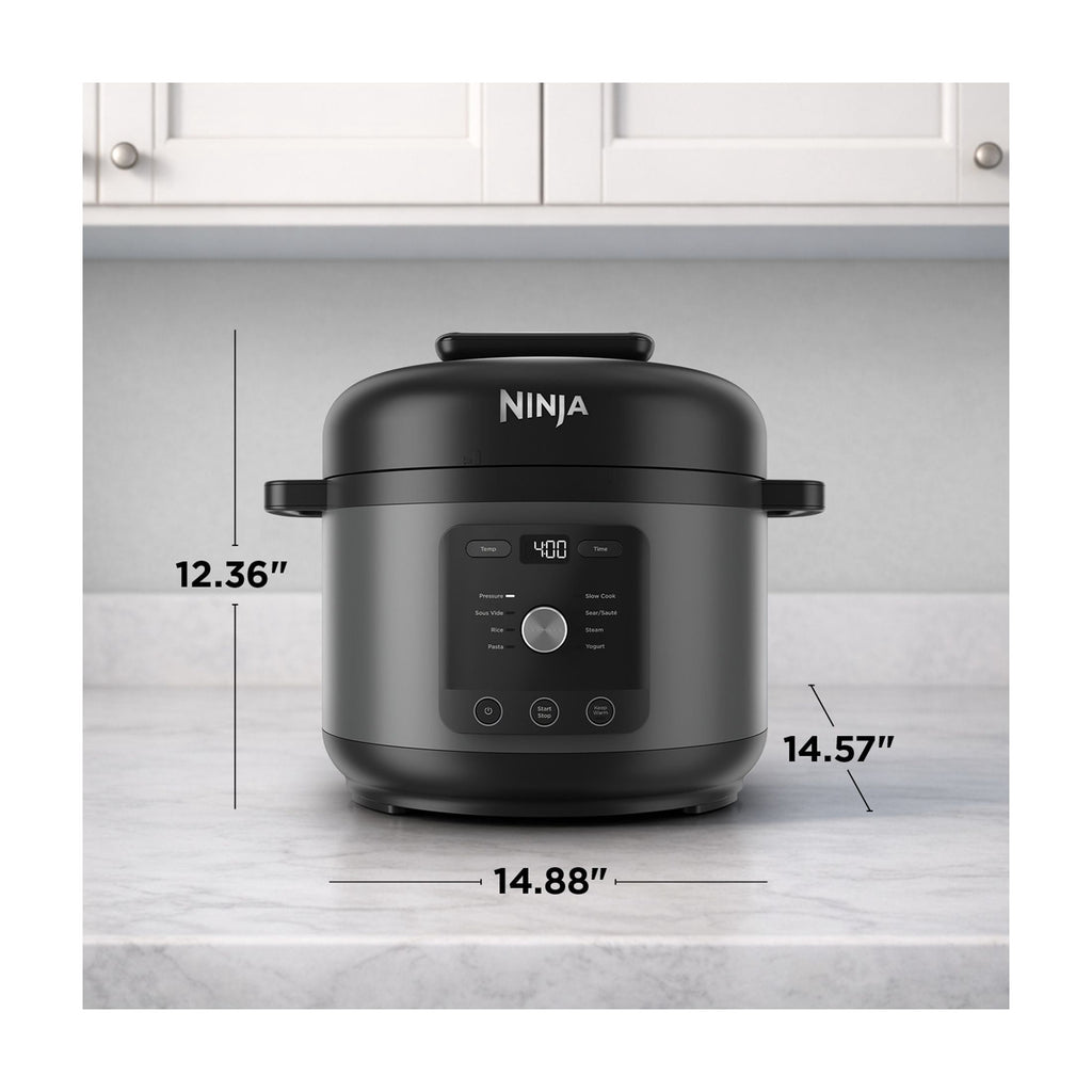 Ninja HyperHeat 8-in-1 Electric Pressure Cooker with SimpliServe Pot — 6.5 Qt, Cooks Up to 2X Faster, 1200W, Feeds 8–10, Sage Leaf
