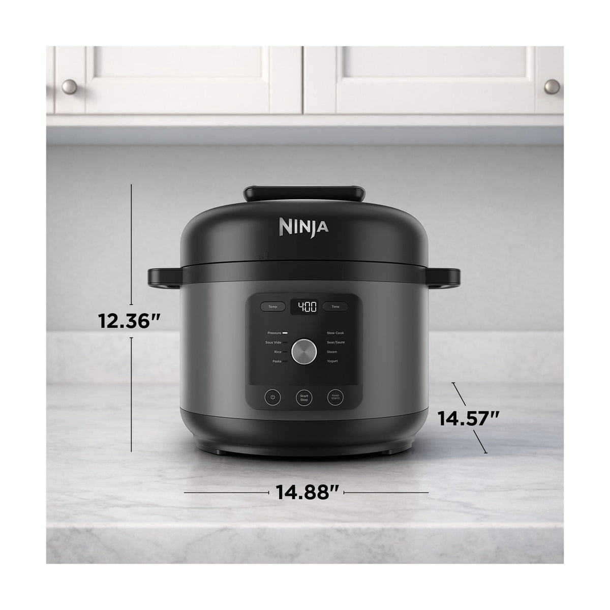 Ninja HyperHeat 8-in-1 Electric Pressure Cooker with SimpliServe Pot — 6.5 Qt, Cooks Up to 2X Faster, 1200W, Feeds 8–10, Sage Leaf