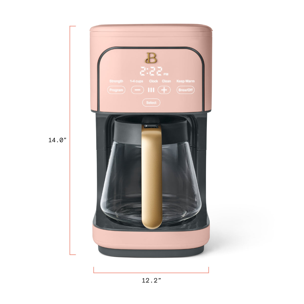 Beautiful by Drew Barrymore 12-Cup Programmable Coffee Maker, White Icing