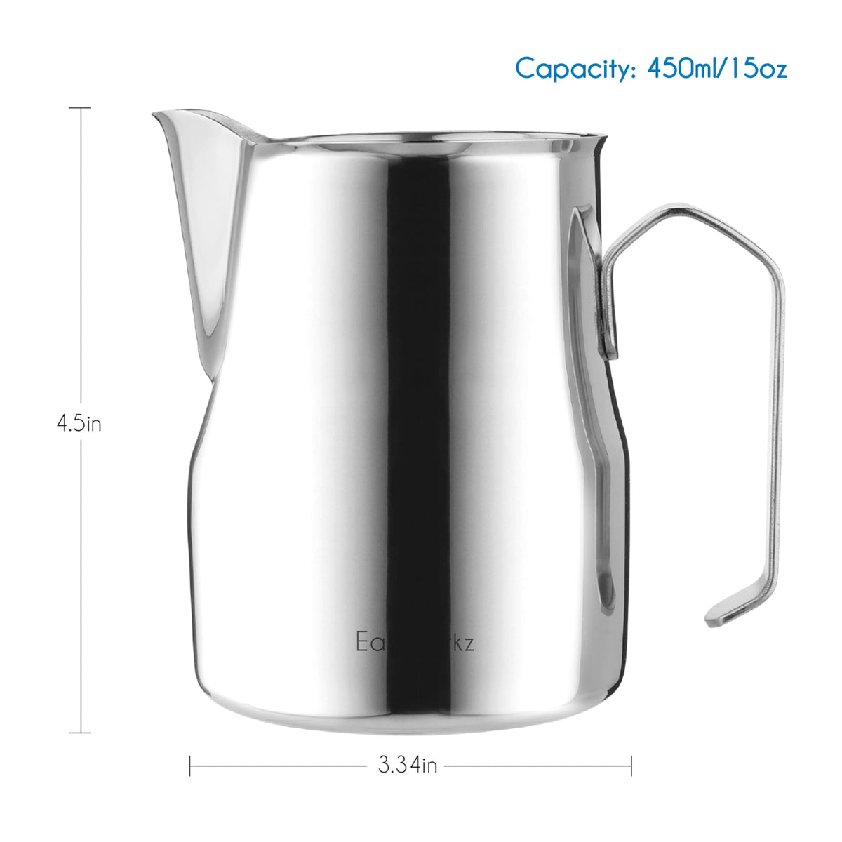 Easyworkz Espresso Steaming Pitcher Stainless Steel 15 oz Coffee Frothing Picther Milk Jug Cappuccino Latte Art Cup, Black