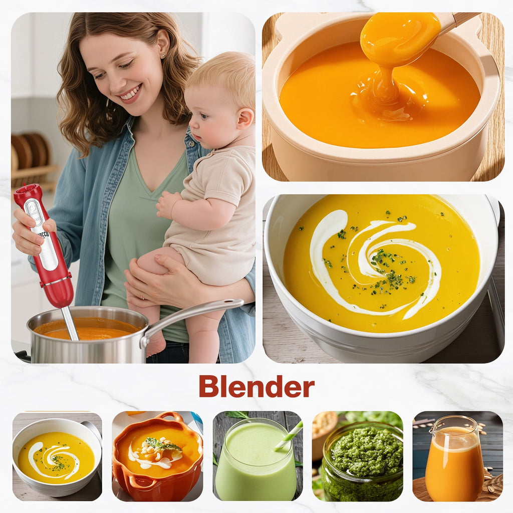 1100W Immersion Blender, 21-Speed Hand Blender with Turbo Mode, 5-in-1 Stick Blender for Smoothies, Baby Food, Soups, Purees, Black