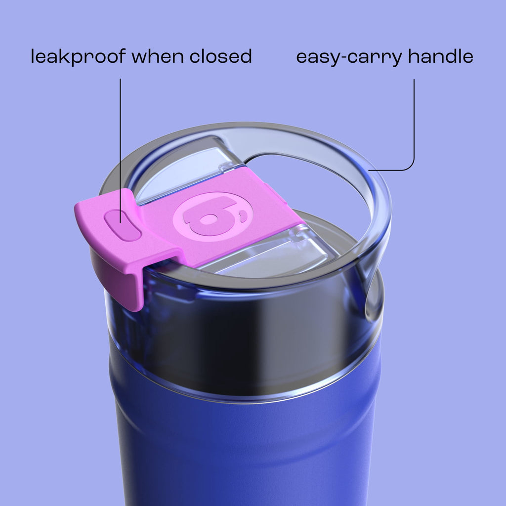 Bubba 32oz DualSip Insulated Stainless Steel Water Bottle with Straw & Sip Lid, Moodbooster Purple/Blue
