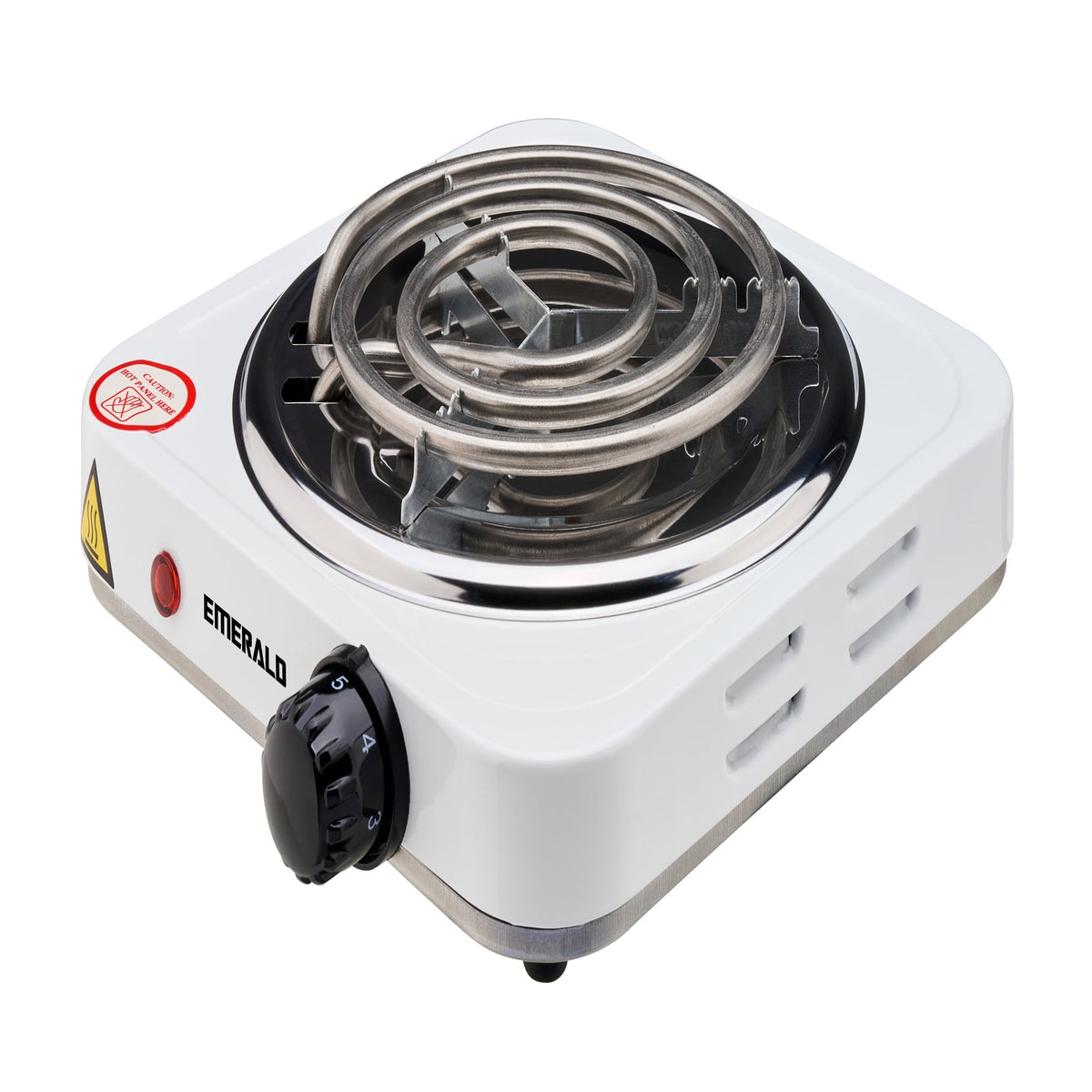 Emerald Hot Plate Electric Stove Top Burner, Single-Coil Burner Electric Cooktop, White