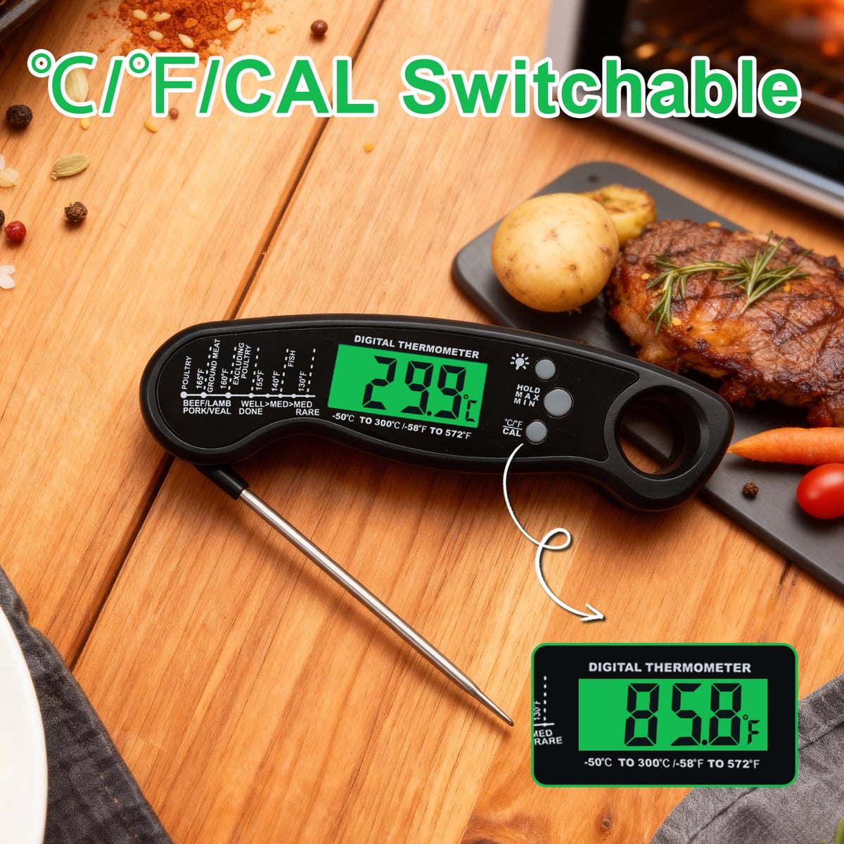 AGCAN Digital Meat Thermometer Instant Read Food Thermometers for BBQ Grilling Cooking