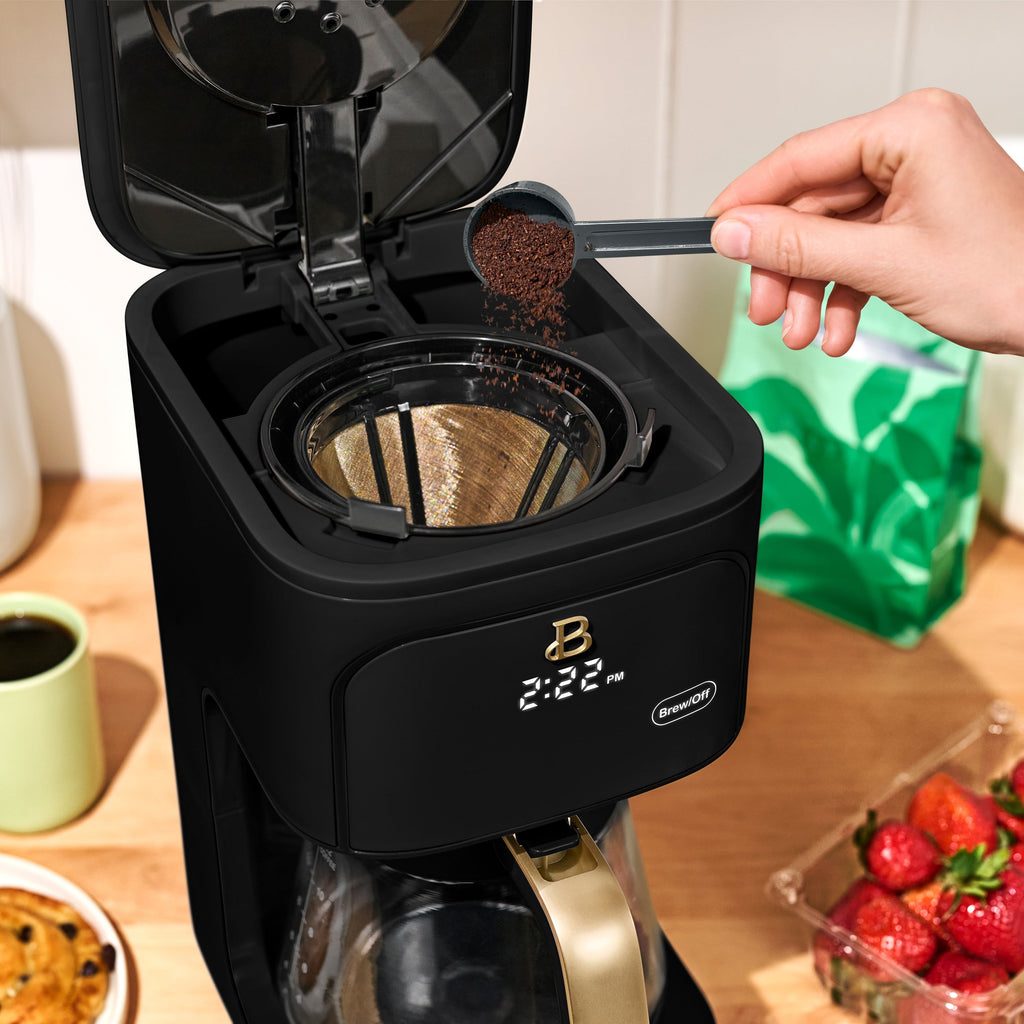 Beautiful by Drew Barrymore 12-Cup Programmable Coffee Maker, White Icing