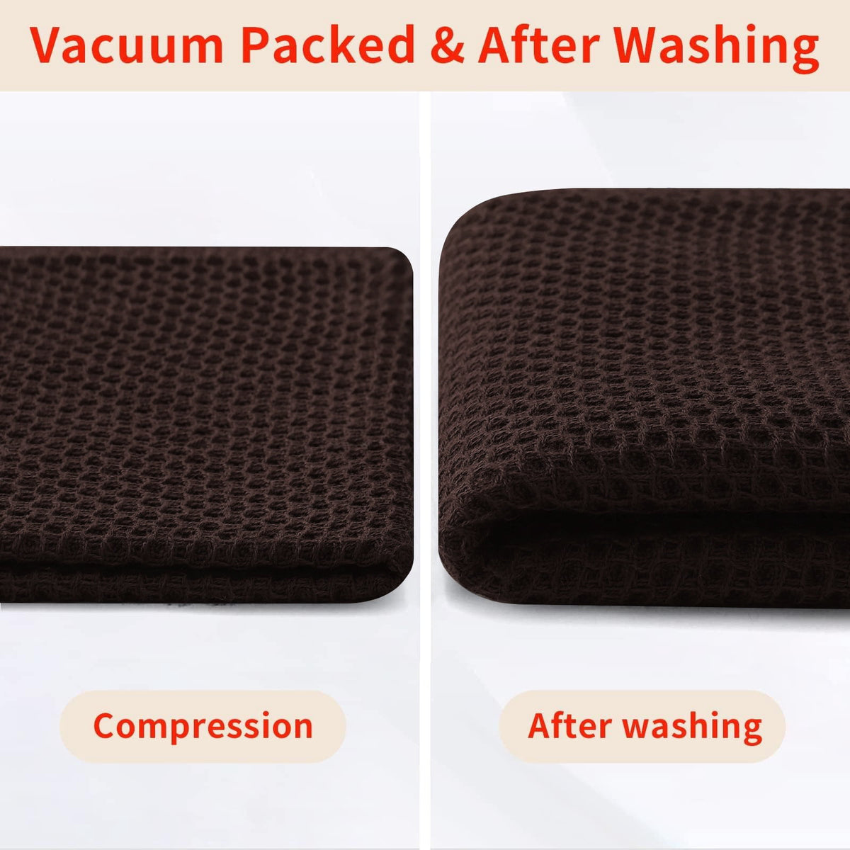 Smiry 100% Cotton Waffle Weave Kitchen Dish Towels, Ultra Soft Absorbent Quick Drying Cleaning Towel, 13x28 Inches, 4-Pack, Dark Grey