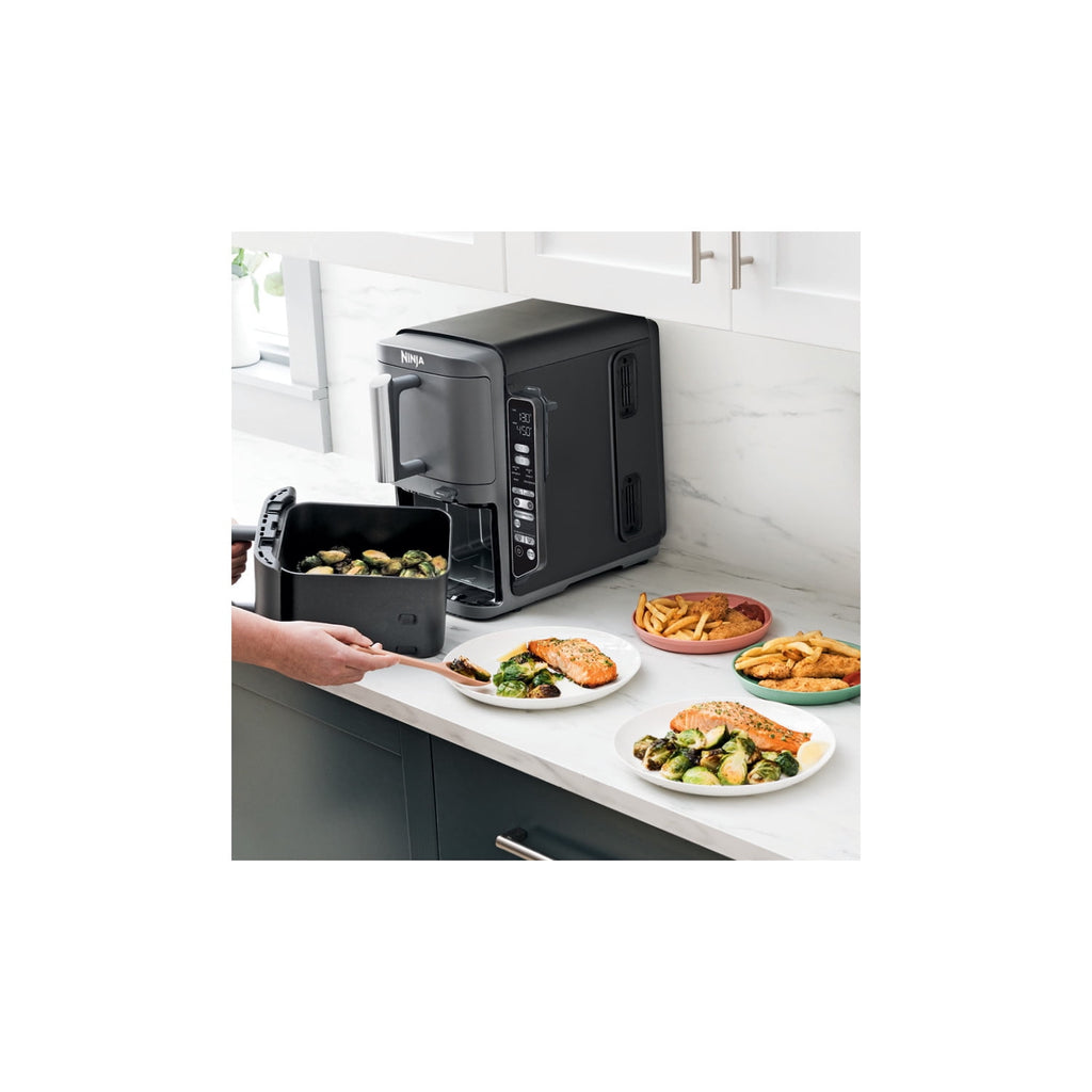 Ninja DoubleStack Smart XL Air Fryer 10-Qt, Smart Cook & Thermometer, 2 Baskets, Space Saving, SL451 Deep Gray