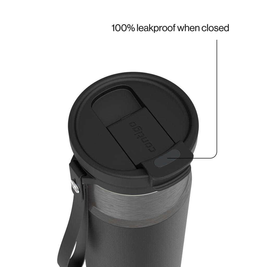 Contigo 24oz DualSip Insulated Stainless Steel Water Bottle with Built-In Straw and Drink Opening, Abyss Blue/Silver