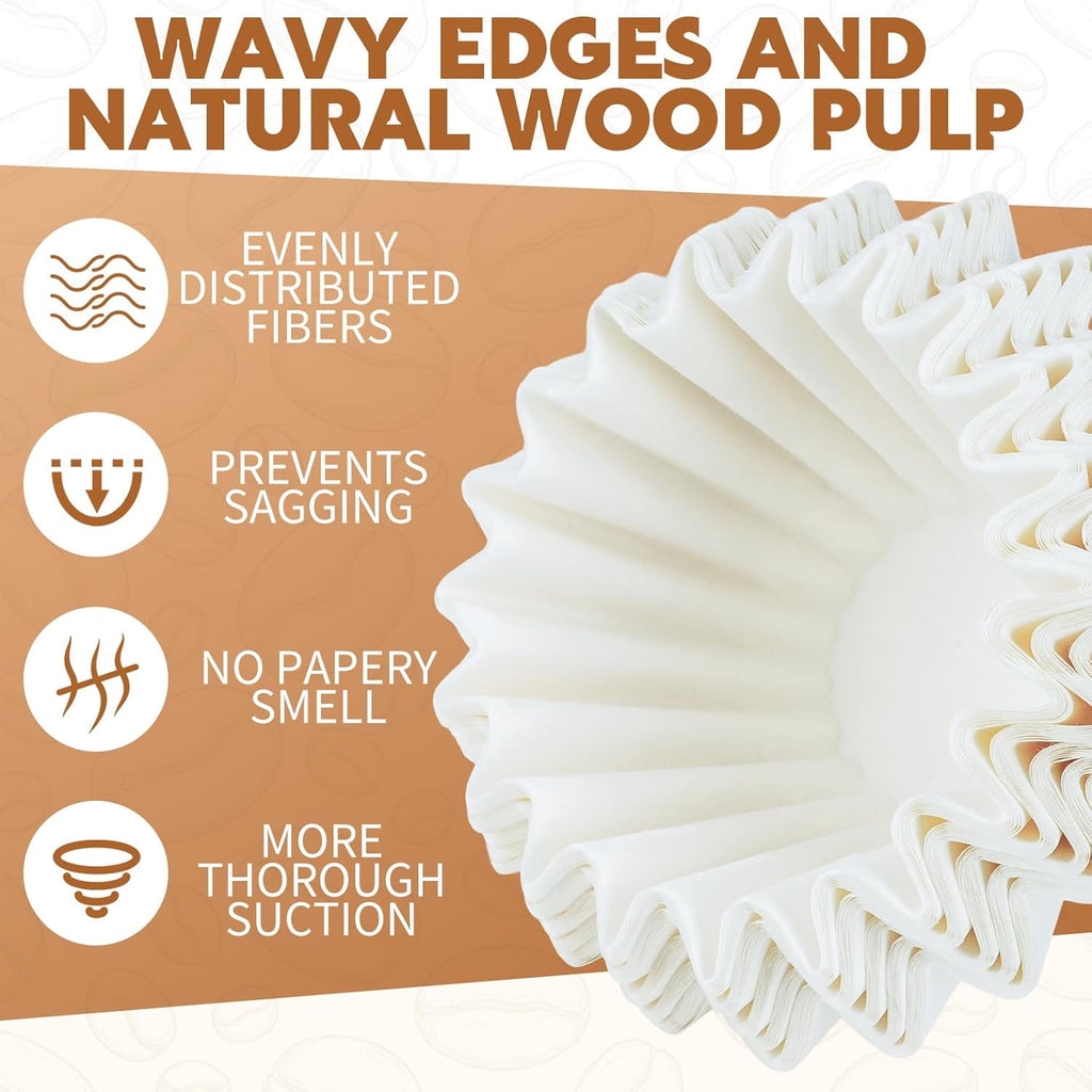DTFMZOV 5 Cup Basket Coffee Filter, 250 Count Coffee Filters for 5 Cup Coffee Maker, Disposable Paper Coffee Filters for Mini Brew, White