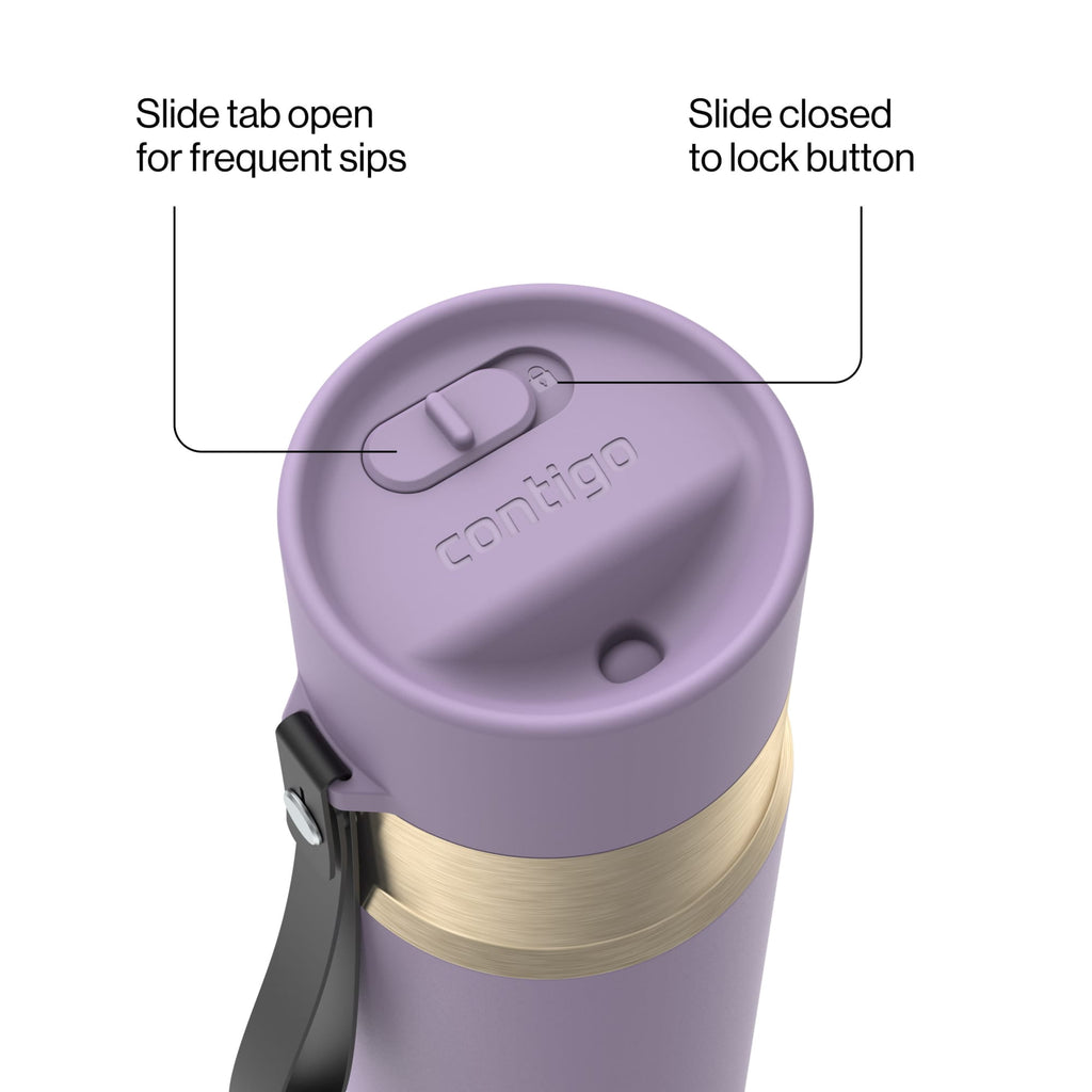 Contigo 16oz AutoSeal Insulated Stainless Steel Water Bottle, Licorice Black/Bronze