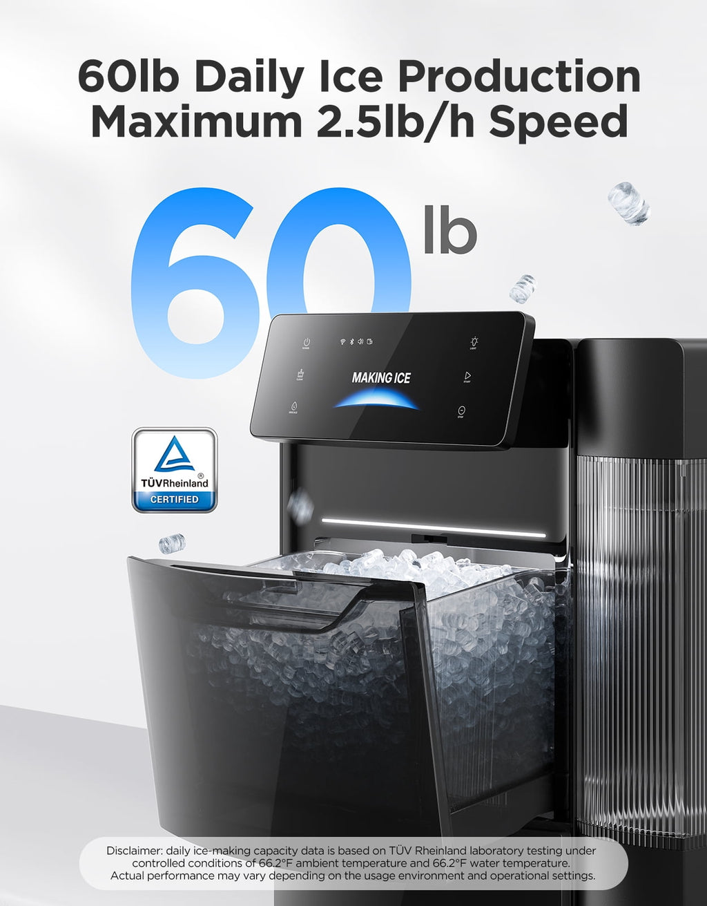 Govee Smart Nugget Ice Maker Pro - 60 lb Ice Nuggets
