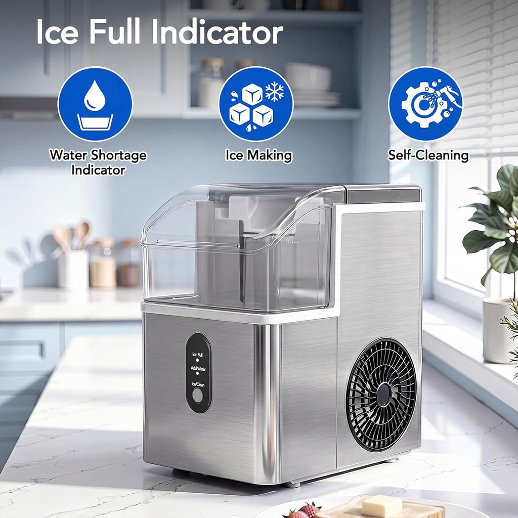 Havato Nugget Ice Maker , 35lbs/24H Soft Chewable Sonic Ice Machine, Self-Cleaning, Quiet Operation,Black