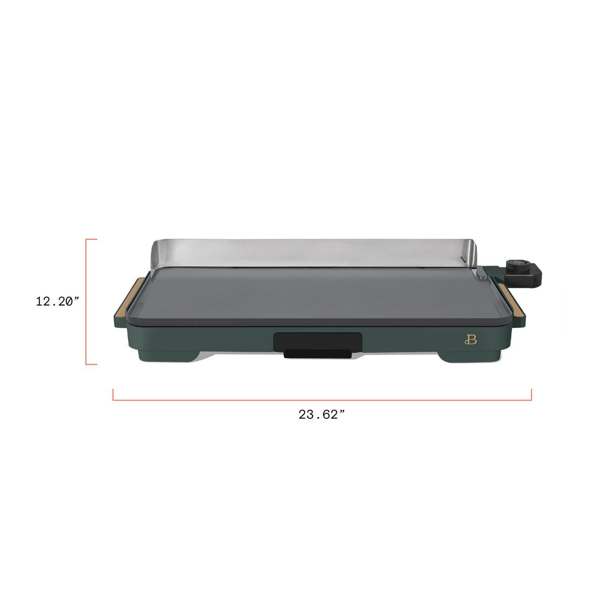 Beautiful XL Electric Griddle 12" x 22" with EverGood Ceramic Nonstick Coating, Thyme Green by Drew Barrymore