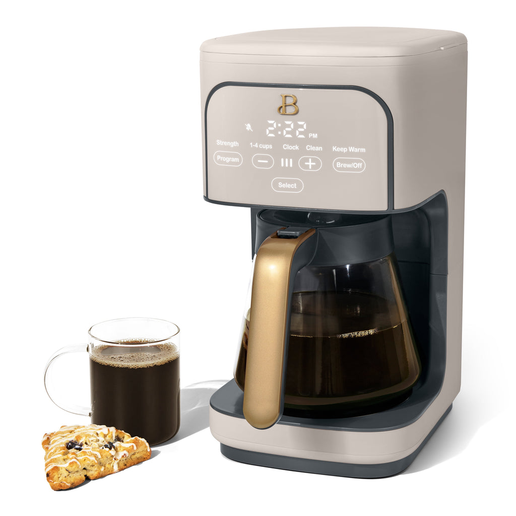 Beautiful by Drew Barrymore 12-Cup Programmable Coffee Maker, White Icing