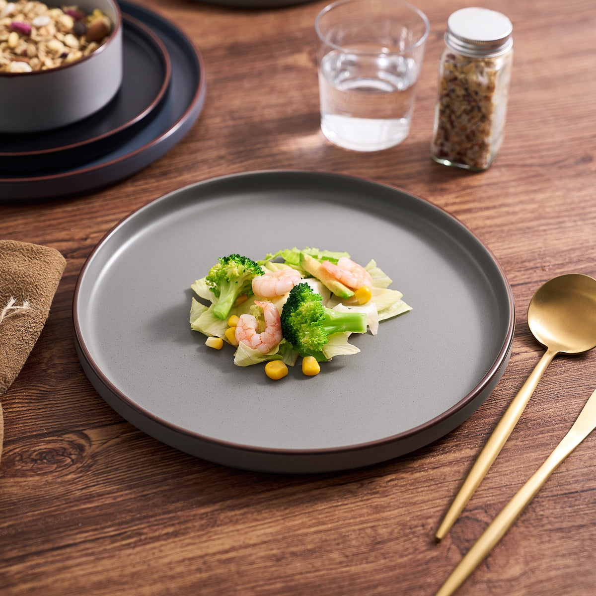 Famiware Nebula Stoneware Dinnerware Sets, 12-Piece Dish Set, Multi-color