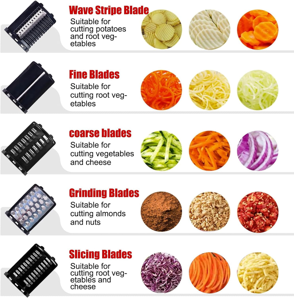PQPO Stainless Steel Slicer Shredder Grater with 4 Blades, Compatible with KitchenAid Stand Mixer, Cheese Grater