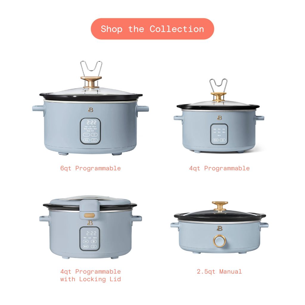 Beautiful 6 Qt Programmable Slow Cooker, Thyme Green by Drew Barrymore