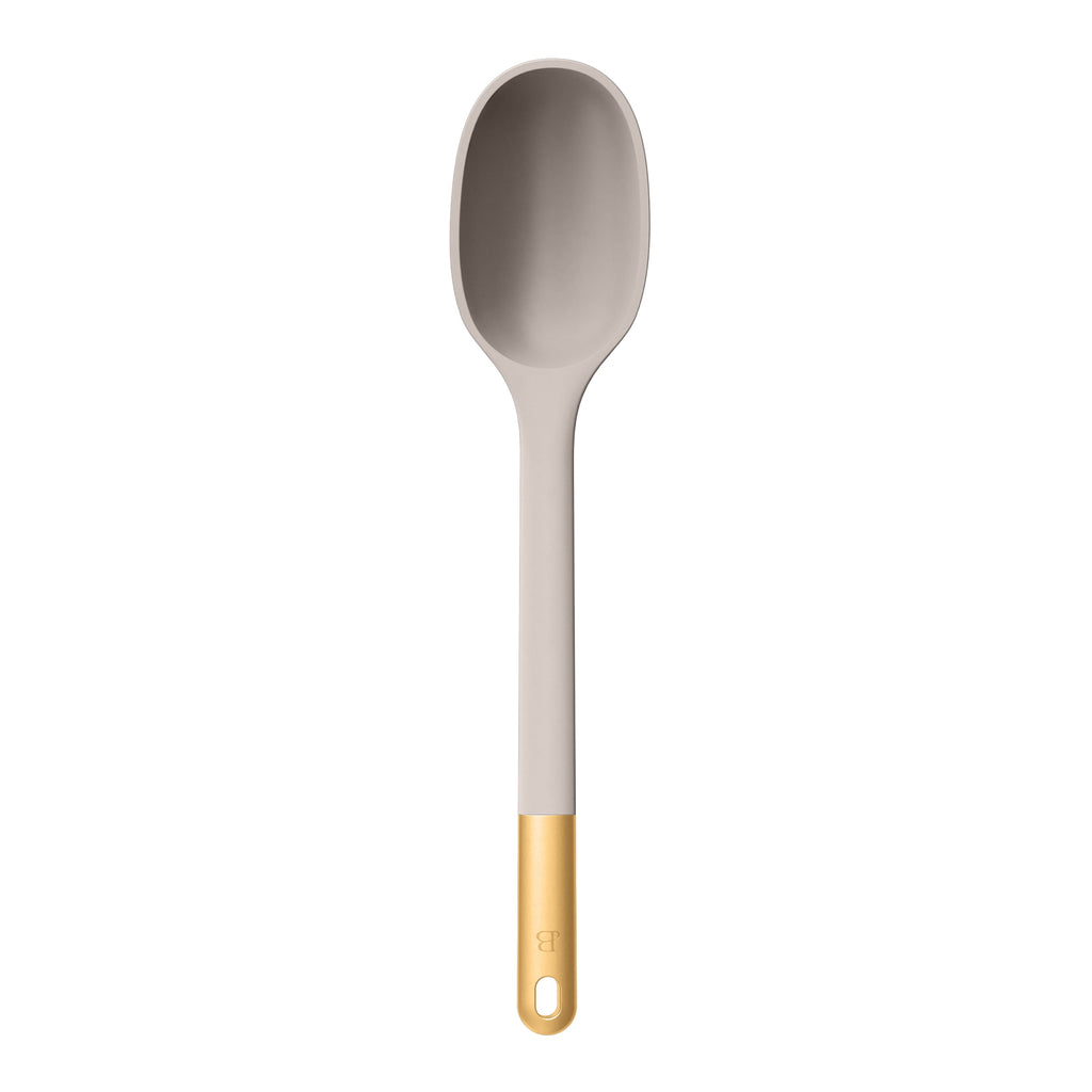Beautiful 6-Piece Silicone Kitchen Tool Set with Ceramic Crock, Chocolate by Drew Barrymore