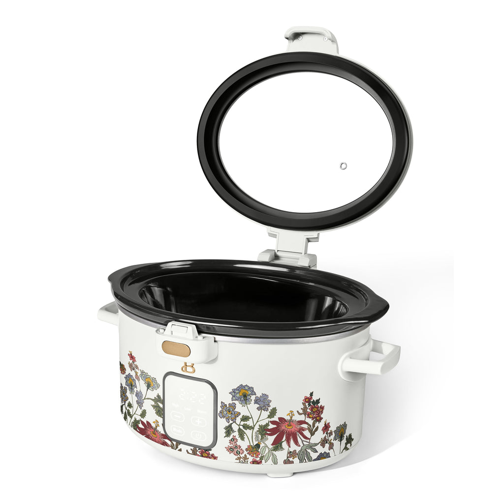 Beautiful 4 Qt Digital Slow Cooker with Hinged Locking Lid, Thyme Green by Drew Barrymore
