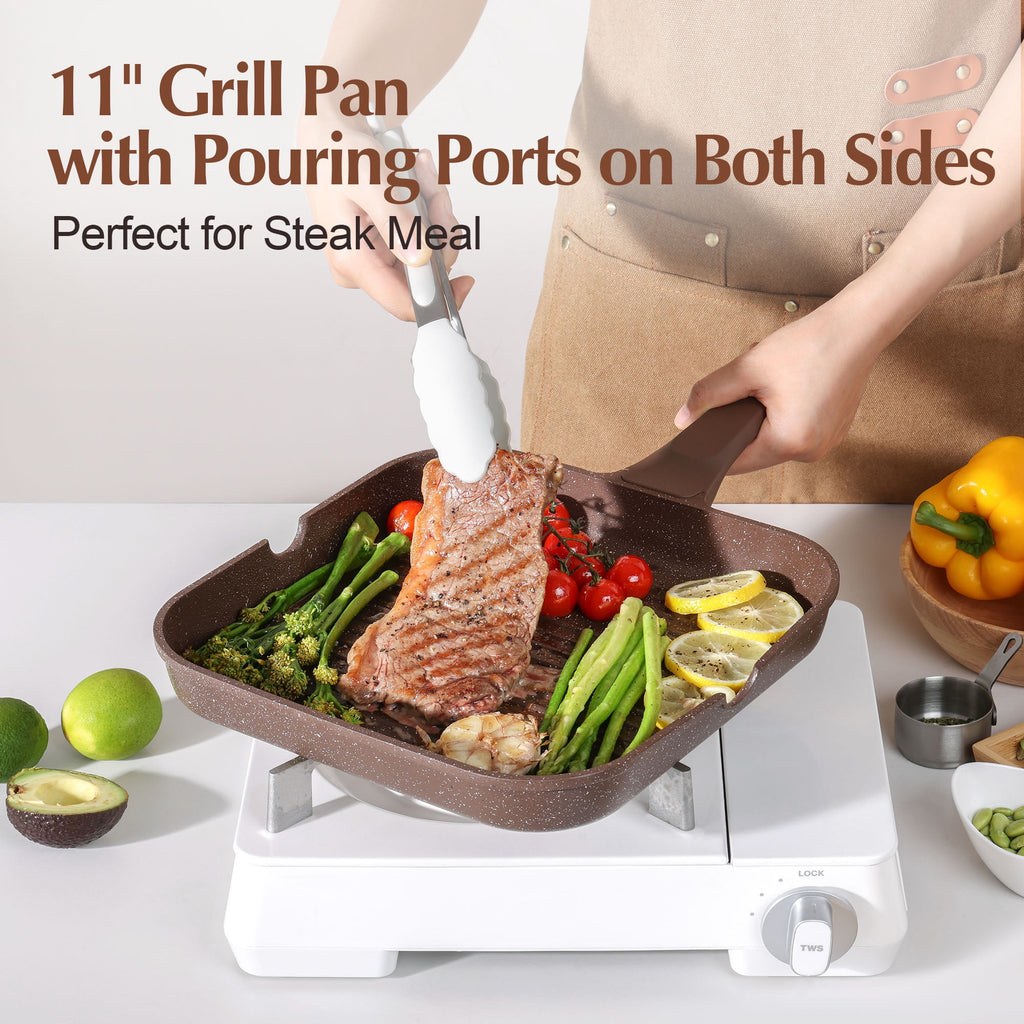 SENSARTE Ceramic Nonstick Pots and Pans Set, 10Pcs Healthy Non Stick Cookware Set with Pots Protectors, Induction Kitchen Cookware Sets, Dishwasher Safe White